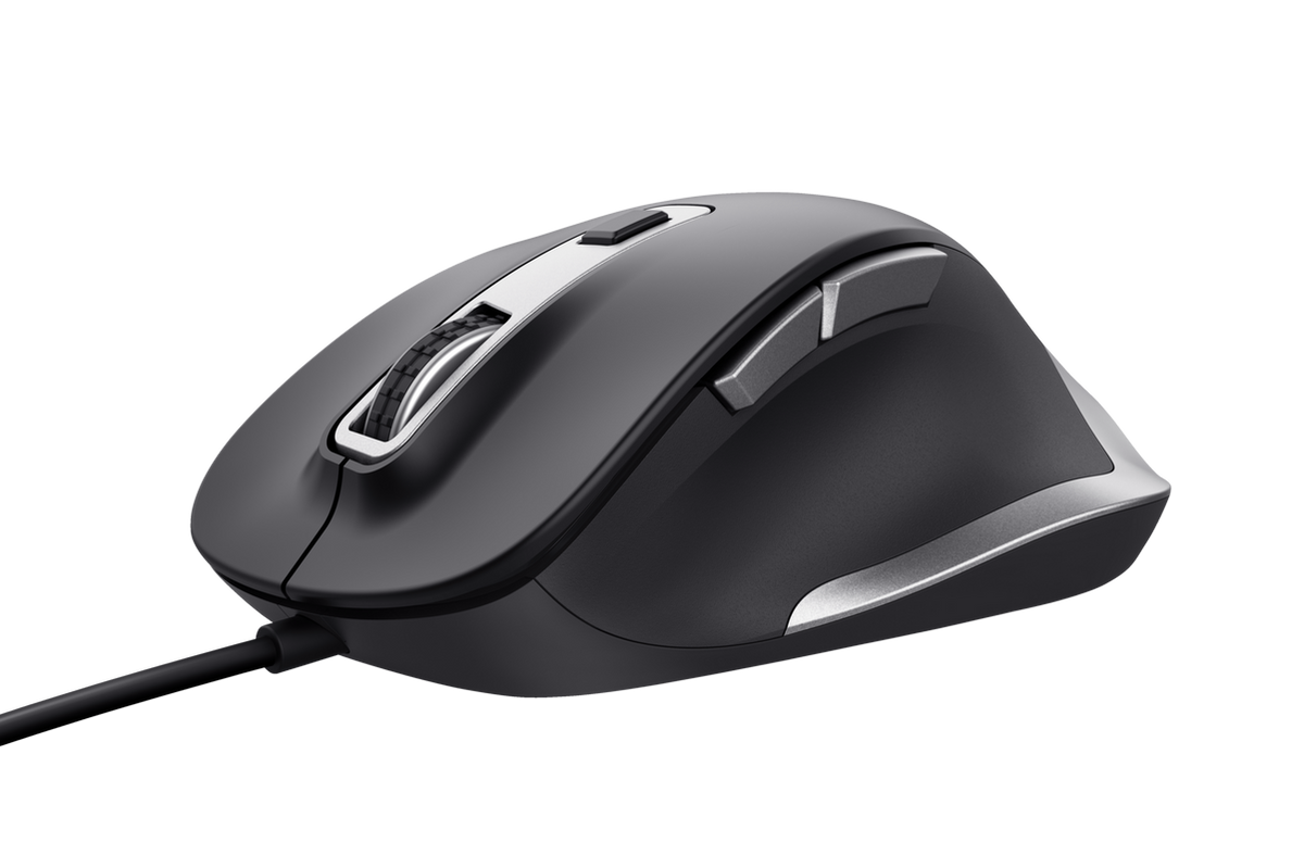 Mouse Trust Fyda cu fir 5000 DPI, negru 