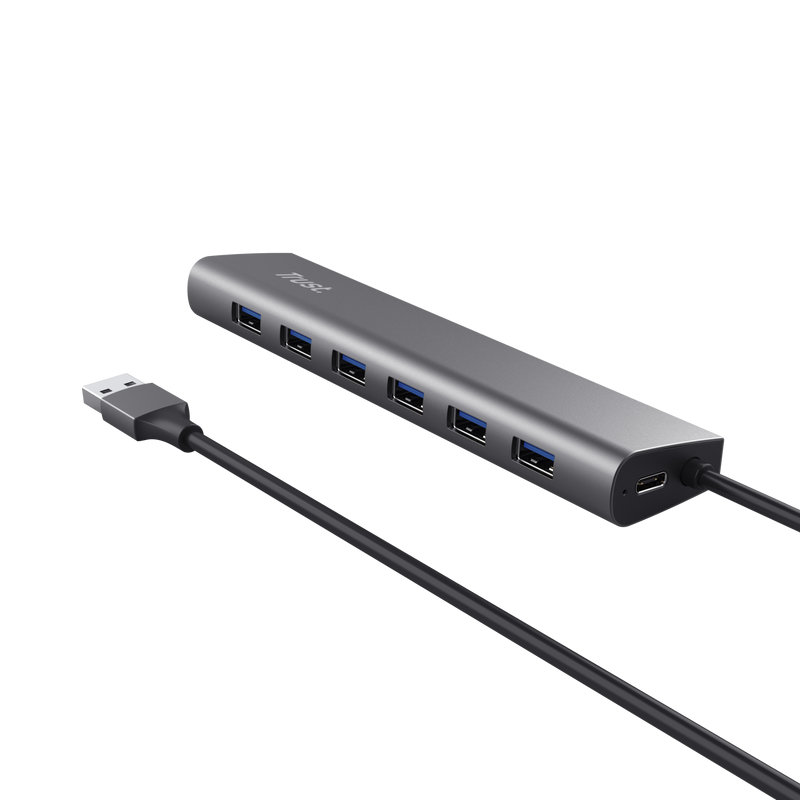 Hub Trust Halyx 7xUSB 3.2 Gen1, gri "TR-24967"