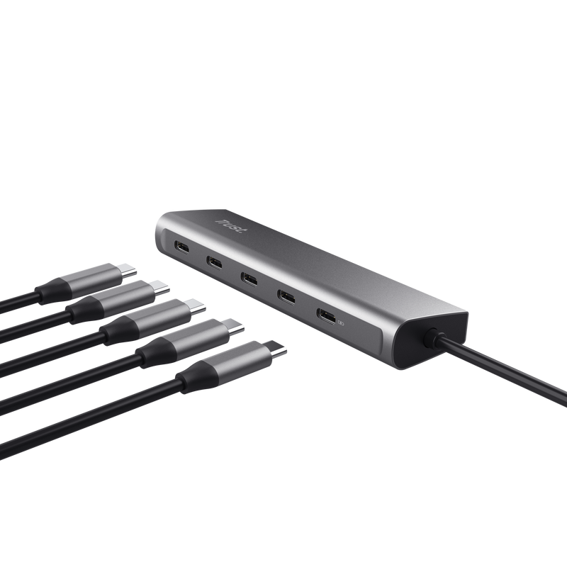 Hub Trust Halyx 5 x USB-C, gri "TR-25136"