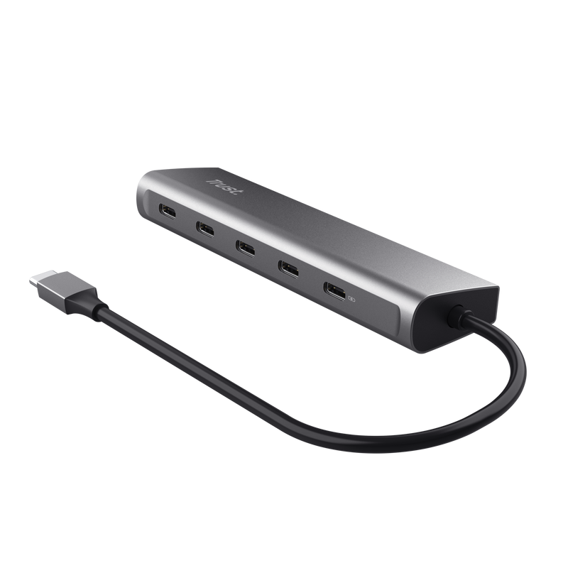 Hub Trust Halyx 5 x USB-C, gri "TR-25136"
