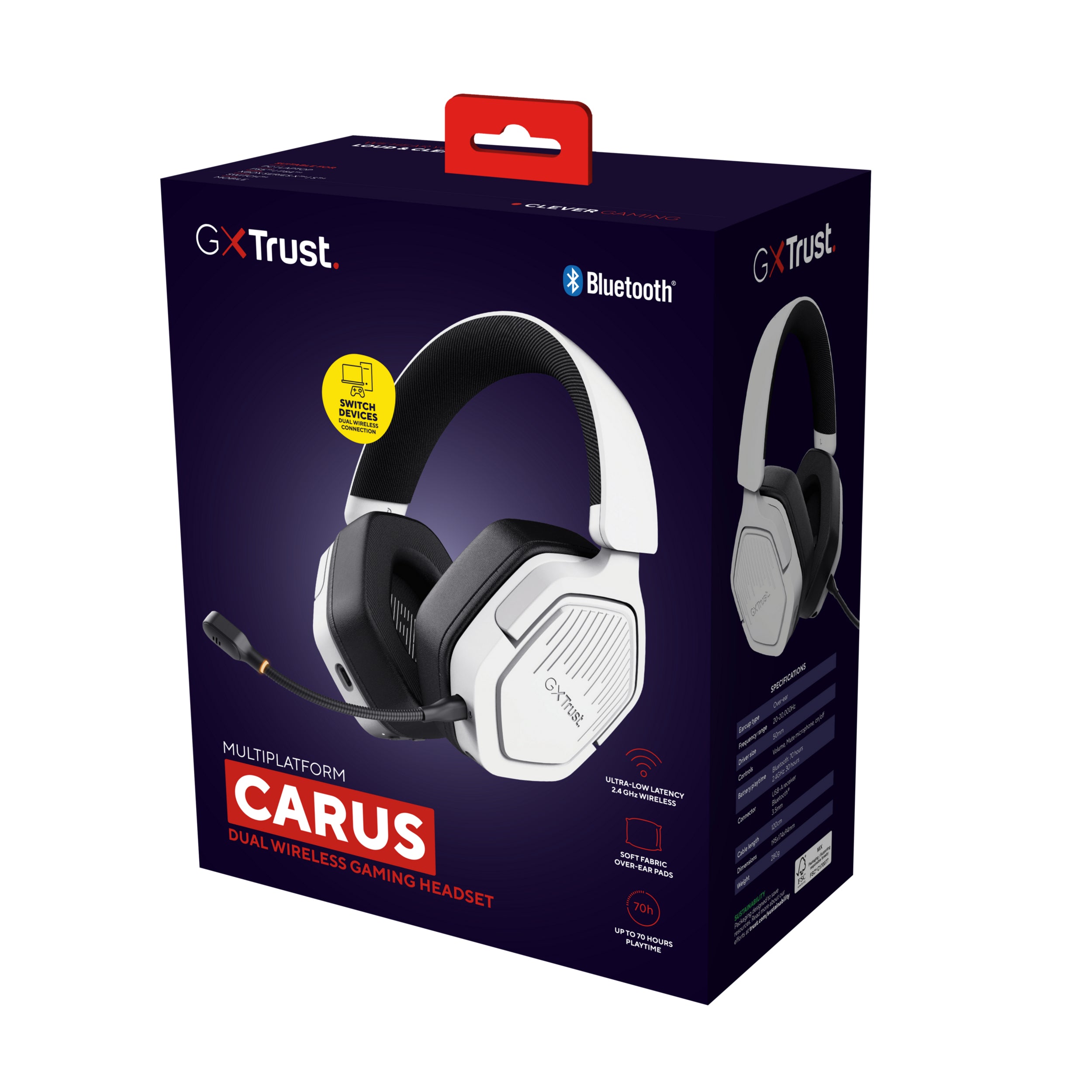 Casti WS Trust GXT 492W Carus, alb "TR-25534"