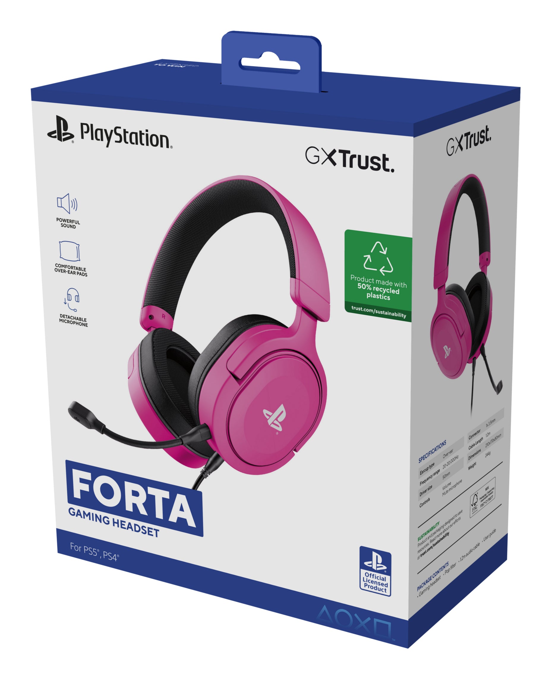 Casti Trust GXT 498B Forta PS5 roz "TR-25557"