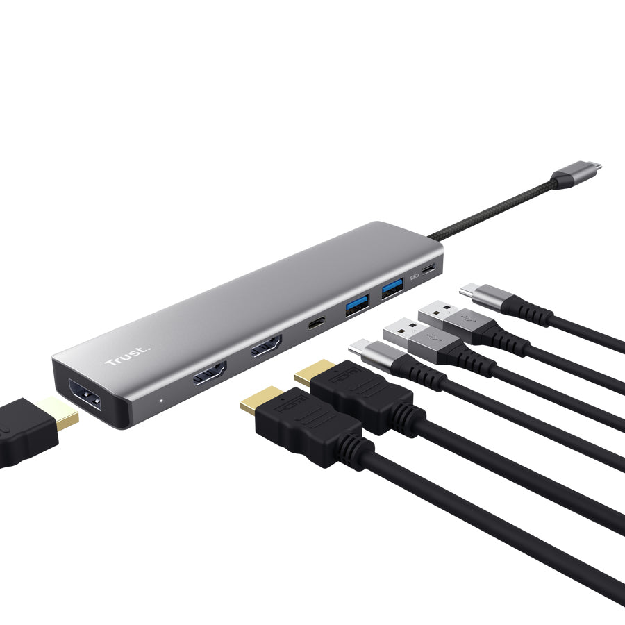 Adaptor Trust Dalyx 7 in 1, gri "TR-25661"