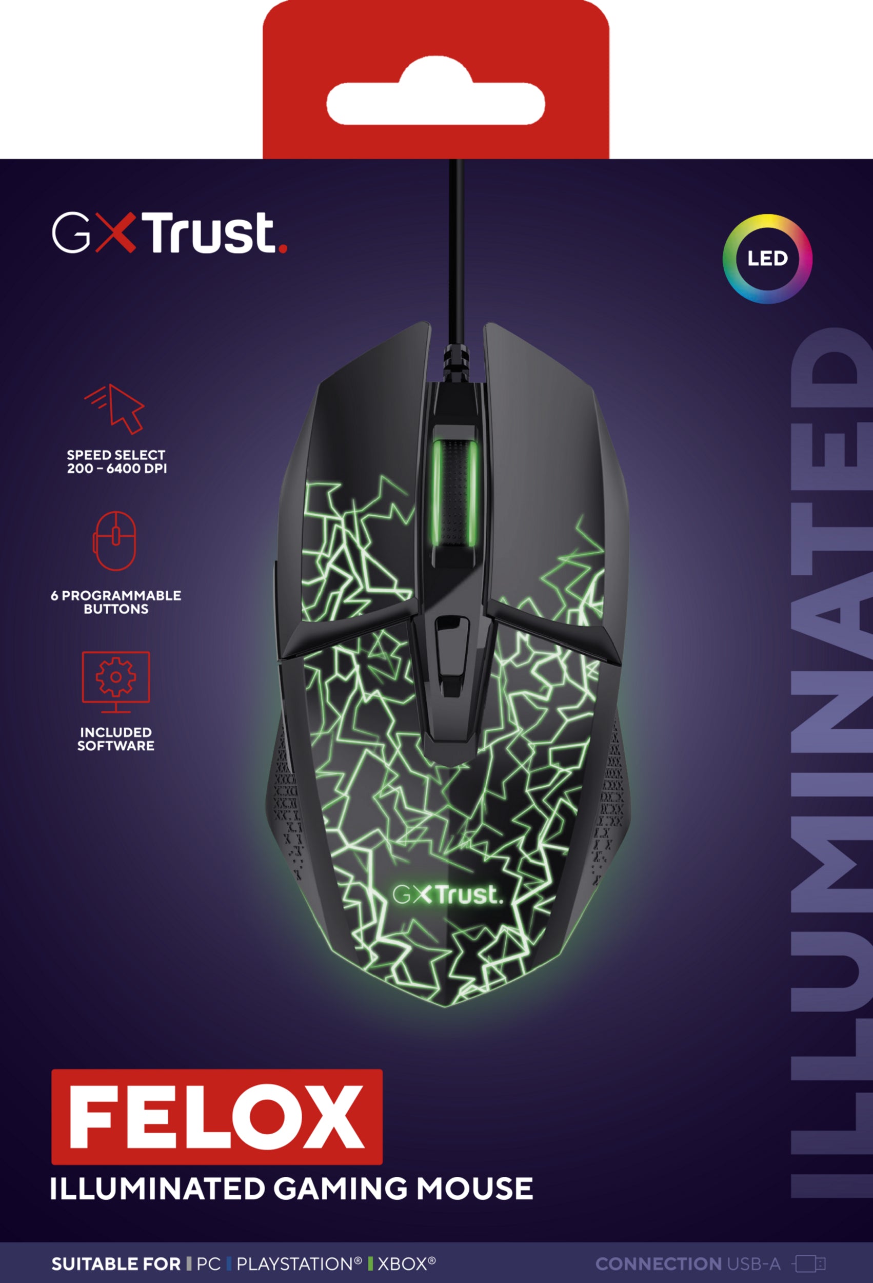 Mouse Trust GXT 113 Felox 6400 DPI, negr "TR-25749"
