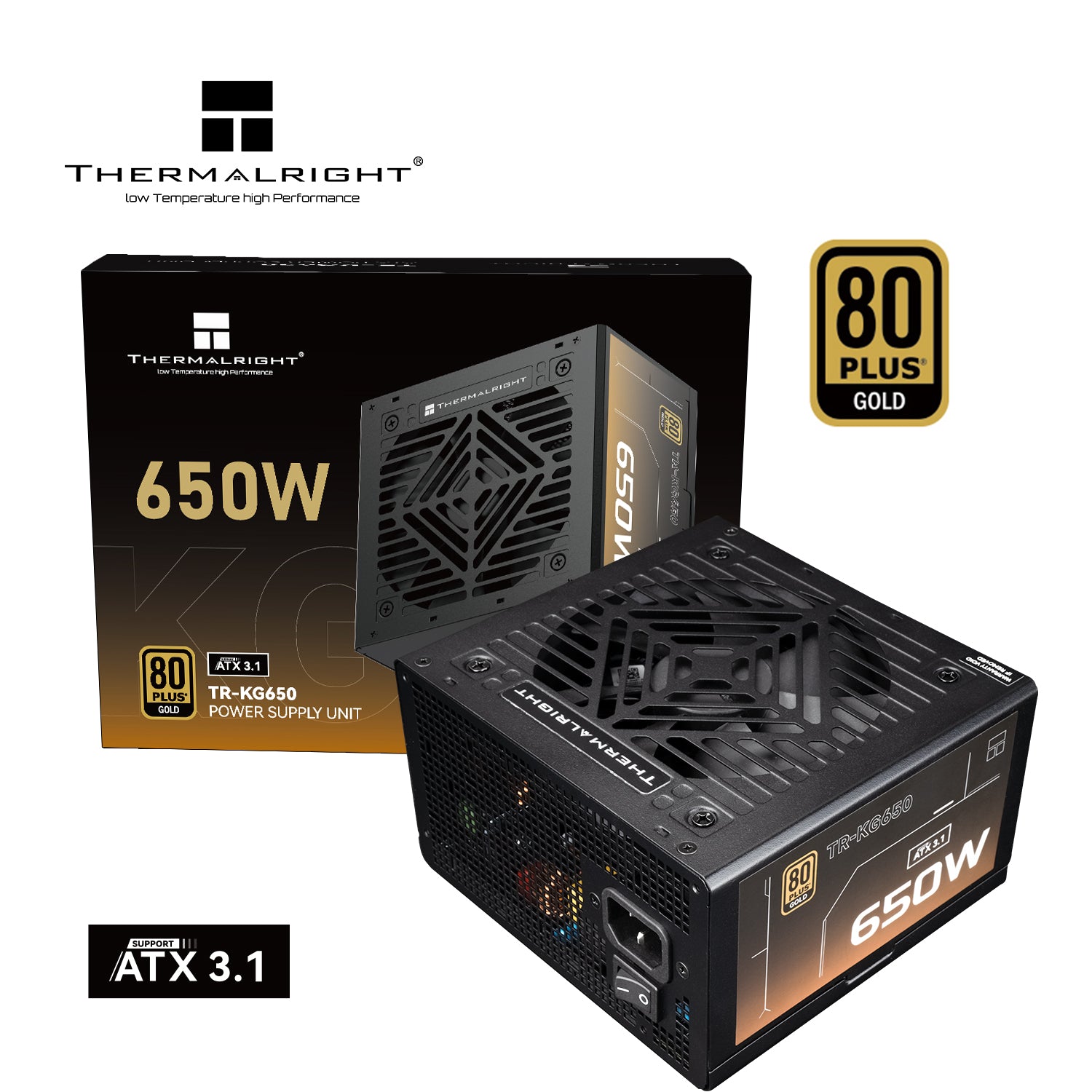 SURSA Thermalright "TR-KG650-sleeved", 650W, certificare 80 Plus Gold, modular, LLC, DC to DC, fan 120mm, negru, "TR-KG650-sleeved"