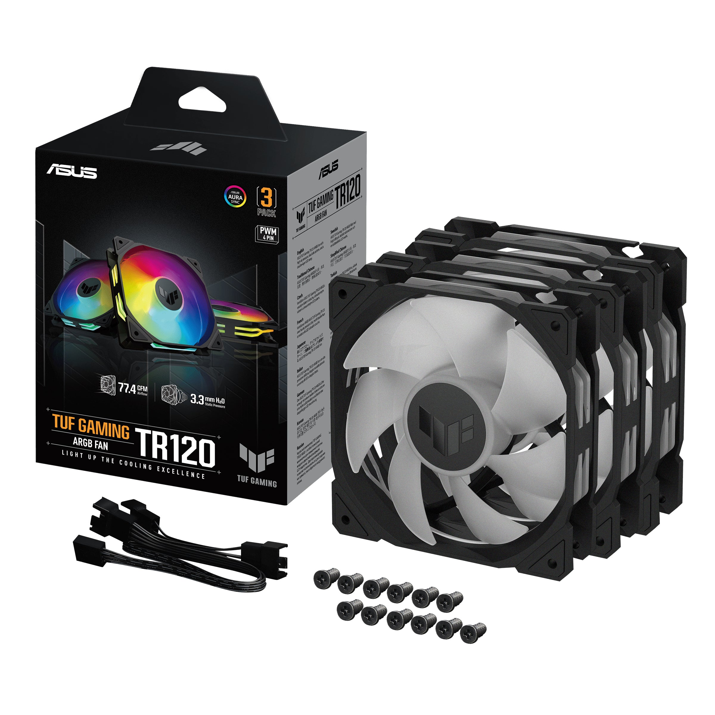 Fan Asus TUF GAMING TR120 FAN ARGB BLACK "TR120-1/BK/3 IN 1"