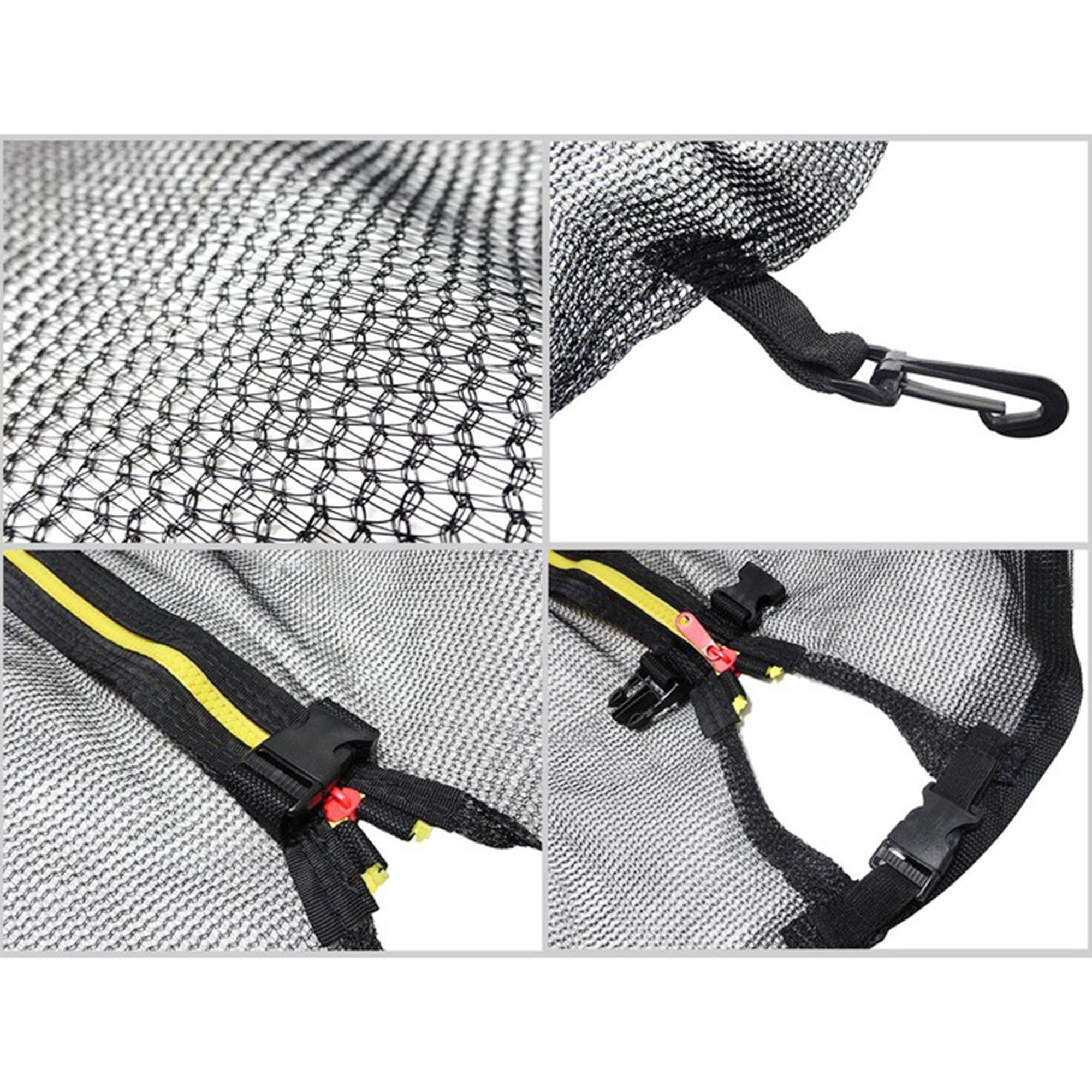 Trambulina pentru Copii, Flippy, Gradina si Exterior, Plasa de Protectie, Scara de Acces, Susutinere din Otel Galvanizat, Capacitate 2-3 Persoane, Pana la 200 kg, 1.83 x 2.6 m, Albastru/Negru