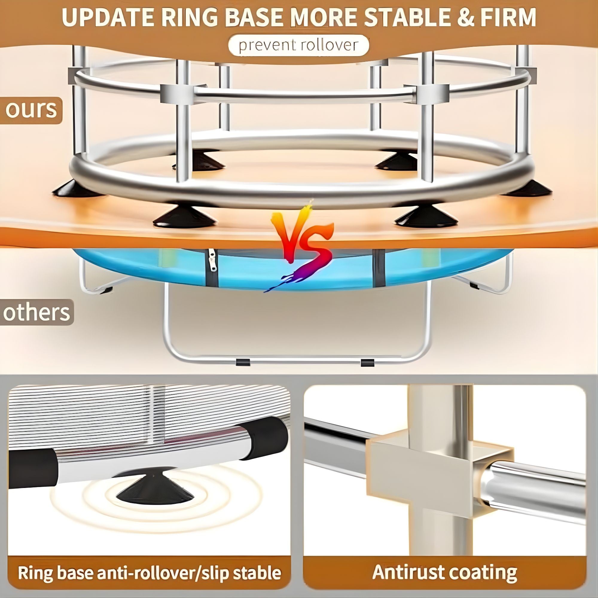 Trambulina pentru Copii, pentru Gradina si Interior, cu Plasa de Siguranta si Fermoar, Sustinere din Otel Galvanizat, Bara de Gimnastica Reglabila, Sac de Box, Capacitate 200 kg, 140 cm, 3+ ani, Multicolor