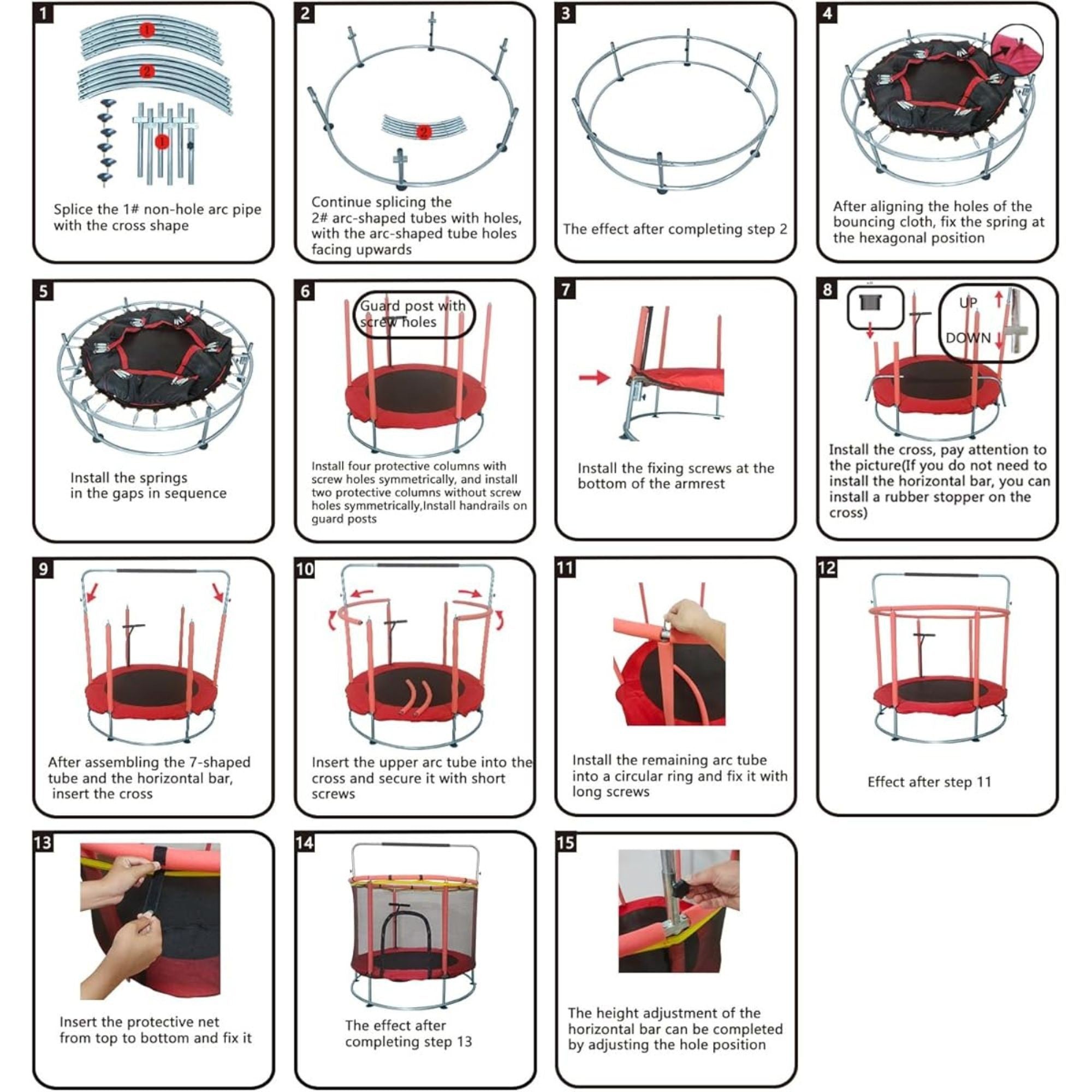 Trambulina pentru Copii, Flippy, pentru Gradina si Interior, cu Plasa de Siguranta si Fermoar, Sustinere din Otel Galvanizat, Bara de Gimnastica Reglabila, Sac de Box, Capacitate 200 kg, 140 cm, 3+ ani, Galben/Portocaliu