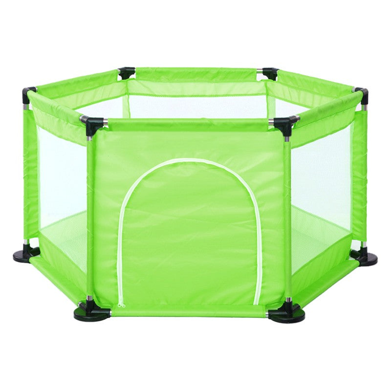 Tarc de Joaca si Siguranta pentru Copii DNT-104, Dimensiuni 130 x 115 x 65 cm, Structura de Protectie pentru Interior, Verde deschis