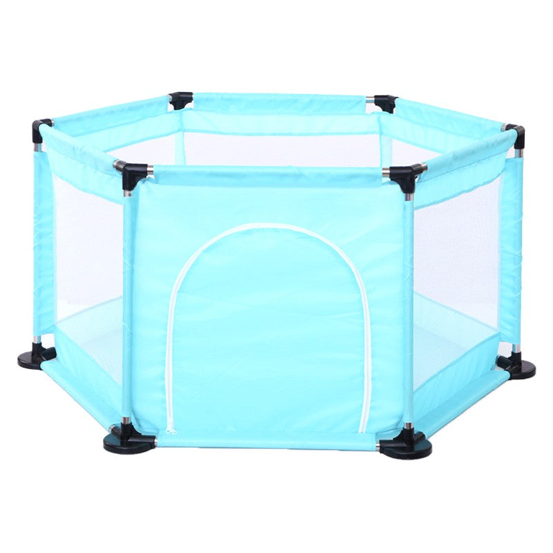 Tarc de Joaca si Siguranta pentru Copii DNT-104, Dimensiuni 130 x 115 x 65 cm, Structura de Protectie pentru Interior, Albastru deschis