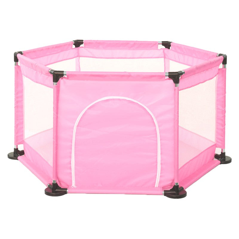 Tarc de Joaca si Siguranta pentru Copii DNT-104, Dimensiuni 130 x 115 x 65 cm, Structura de Protectie pentru Interior, Roz deschis