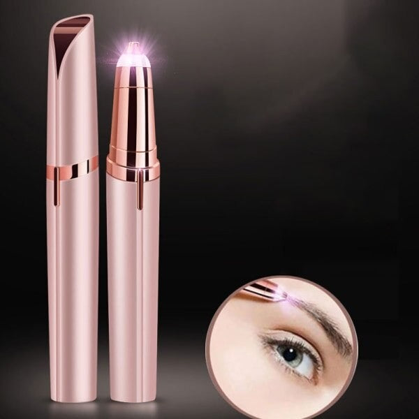 Trimmer Facial pentru Sprâncene și Păr Facial, Reîncărcabil USB, Design Compact, ABS, 1.5 x 13 cm Roz Auriu