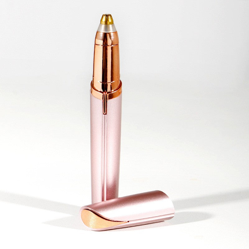 Trimmer Facial pentru Sprâncene și Păr Facial, Reîncărcabil USB, Design Compact, ABS, 1.5 x 13 cm Roz Auriu