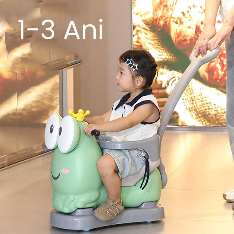 Masinuta Balansor Multifunctionala pentru Copii, Model Cal Scooter de tip Masinuta Balansor, Varsta 1-3 ani, 93 x 80 x 58 cm, cu Maner, Verde