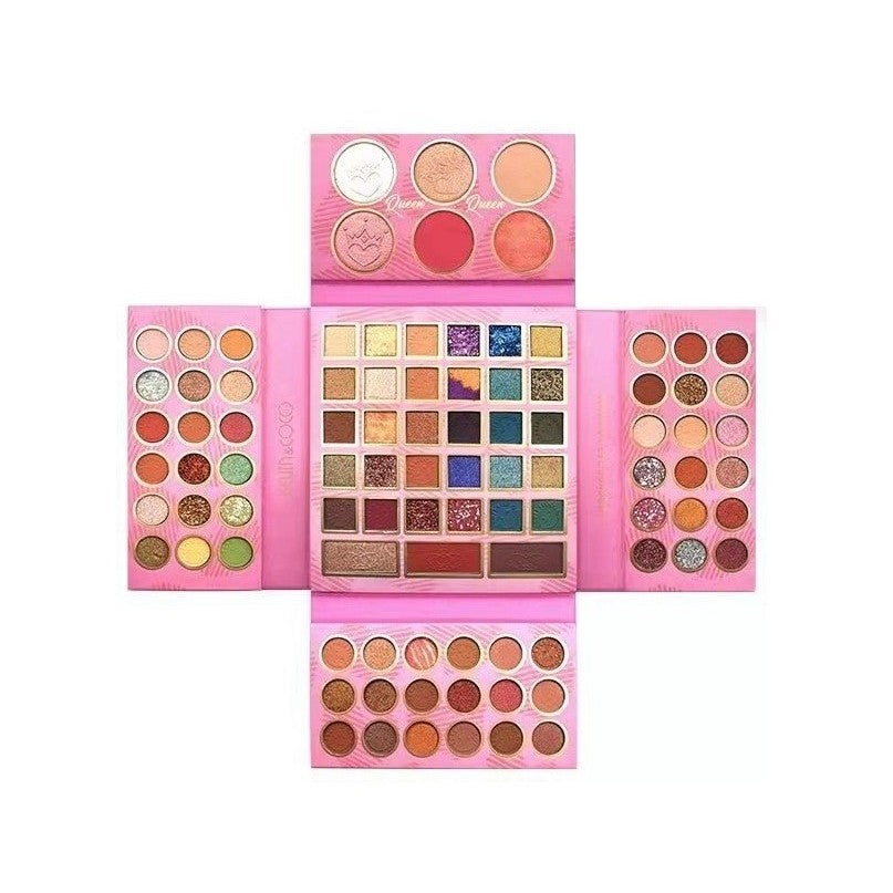Trusa de machiaj, paleta de farduri , iluminator si blush Kevin&Coco cu 93 de culori pigmentate