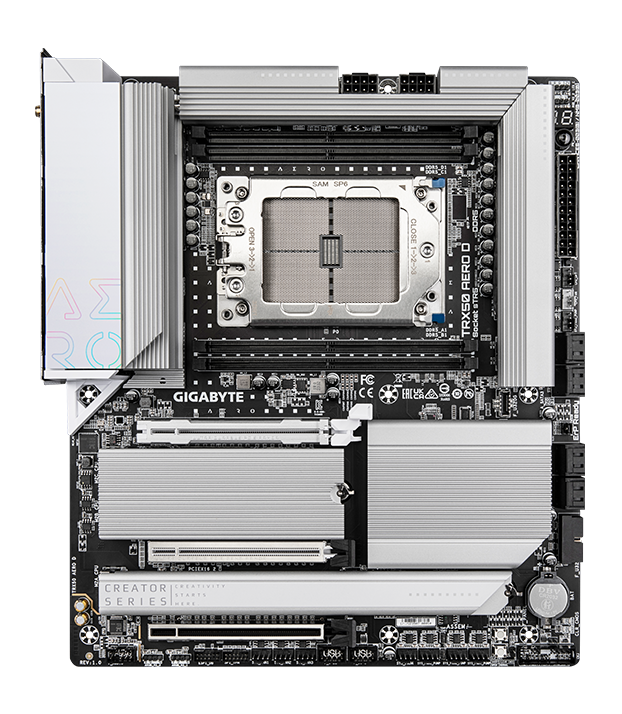 PLACI de BAZA Gigabyte TRX50 AERO D sTR5 4xDDR5, 3x PCIE x16, 4x M.2, 8x SATA 6gb/s, E-ATX "TRX50 AERO D"