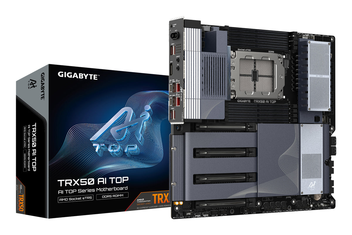 Placa de baza Gigabyte TRX50 AI TOP, AMD Socket sTR5, TRX50, DDR5, BT, Wi-Fi, E-ATX, Negru 