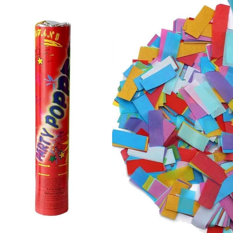 Tub de Confetti, Party Pooper, 40x5 cm, Confetii Asortate din Hartie, Multicolor