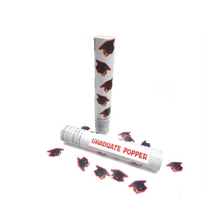 Tun Confetti, Flippy, Model Petrecere Absolvire Palarii, 40 cm, Ambalaj din Carton, Eliberare prin Rasucire, Negru