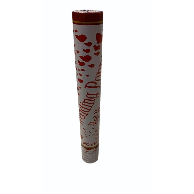 Tun Confetti, Flippy, Model Wedding Popper Inimi, 40 cm, Ambalaj din Carton, Eliberare prin Rasucire, Rosu