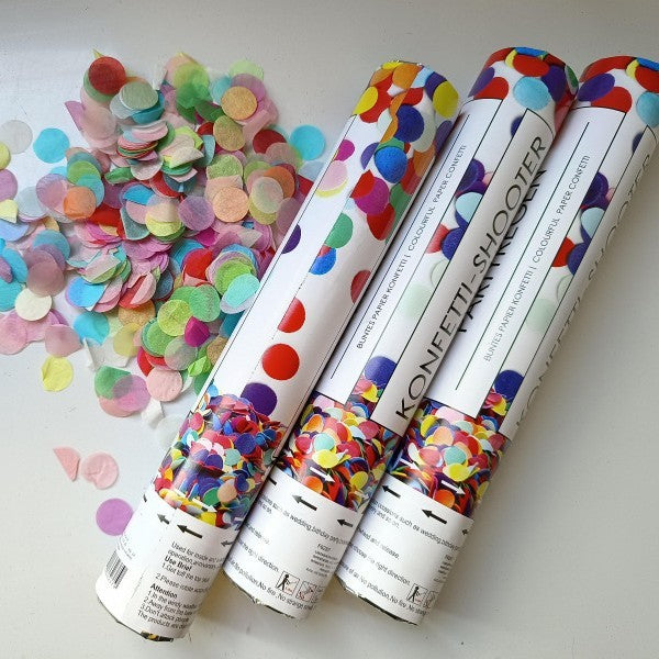 Tun de Confetti, 40 cm., Model Konffetti Shooter, Paiete din Hartie, Multicolor