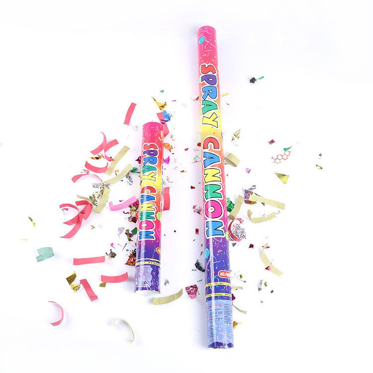 Tub de Confetti, Clasic, 80x5 cm, Confetii Asortate din Plastic, Eliberare prin Rasucire, Multicolor