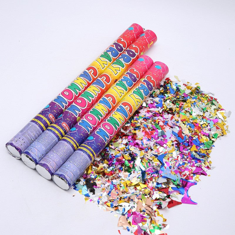 Tub de Confetti, Clasic, 80x5 cm, Confetii Asortate din Plastic, Eliberare prin Rasucire, Multicolor
