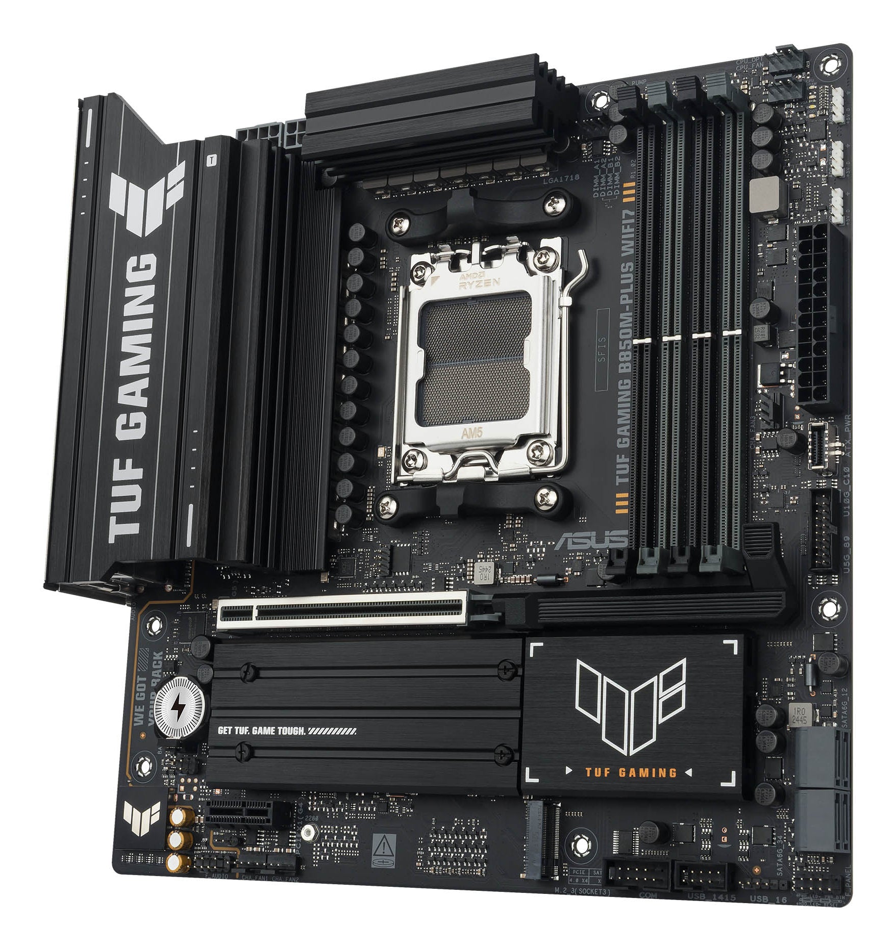 ASUS TUF GAMING B850M-PLUS WIFI7 AM5 4xDDR5 mATX Pciex5 DP HDMI USB MB "TUF GAMING B850M-PLUS WIFI7"