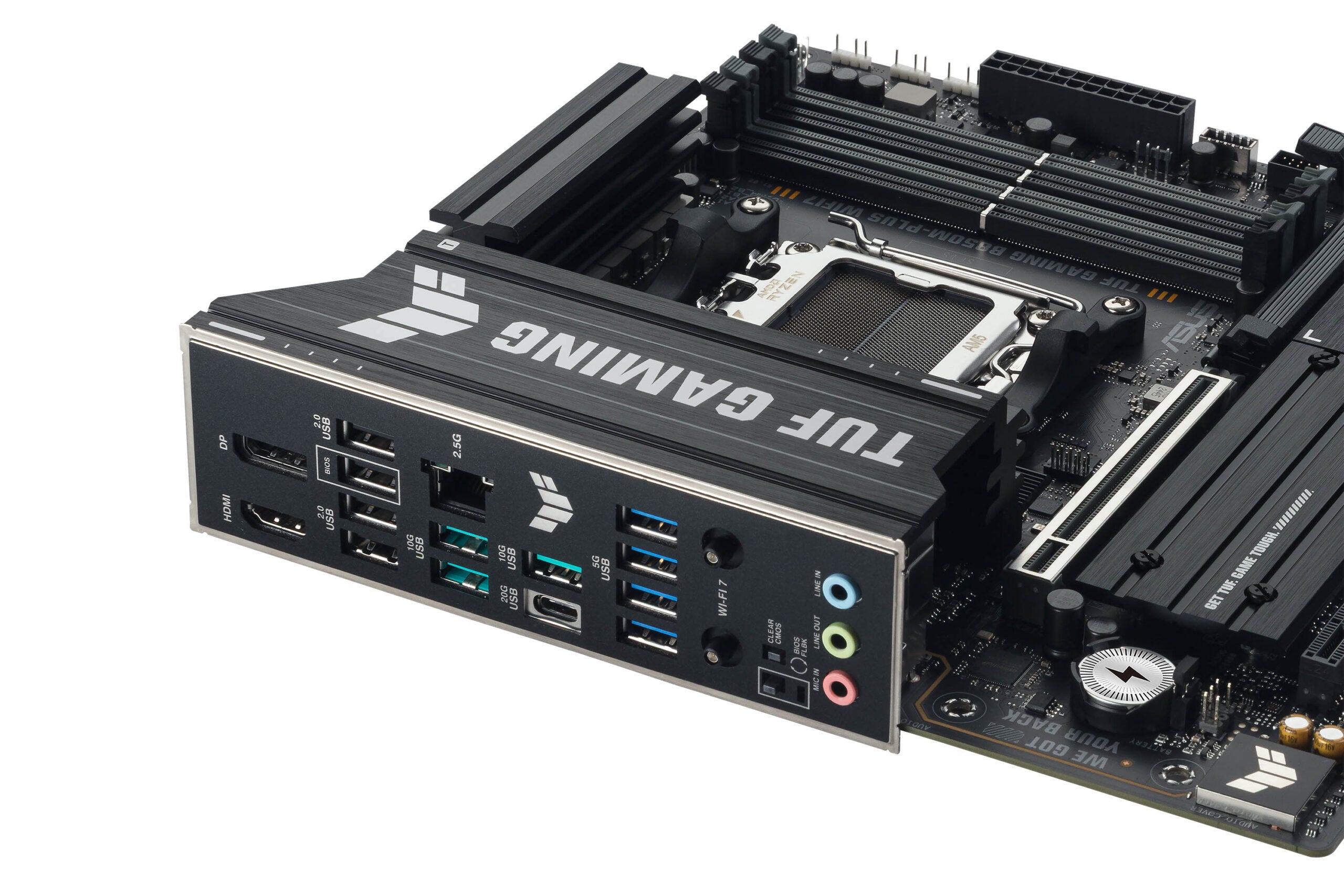 ASUS TUF GAMING B850M-PLUS WIFI7 AM5 4xDDR5 mATX Pciex5 DP HDMI USB MB "TUF GAMING B850M-PLUS WIFI7"