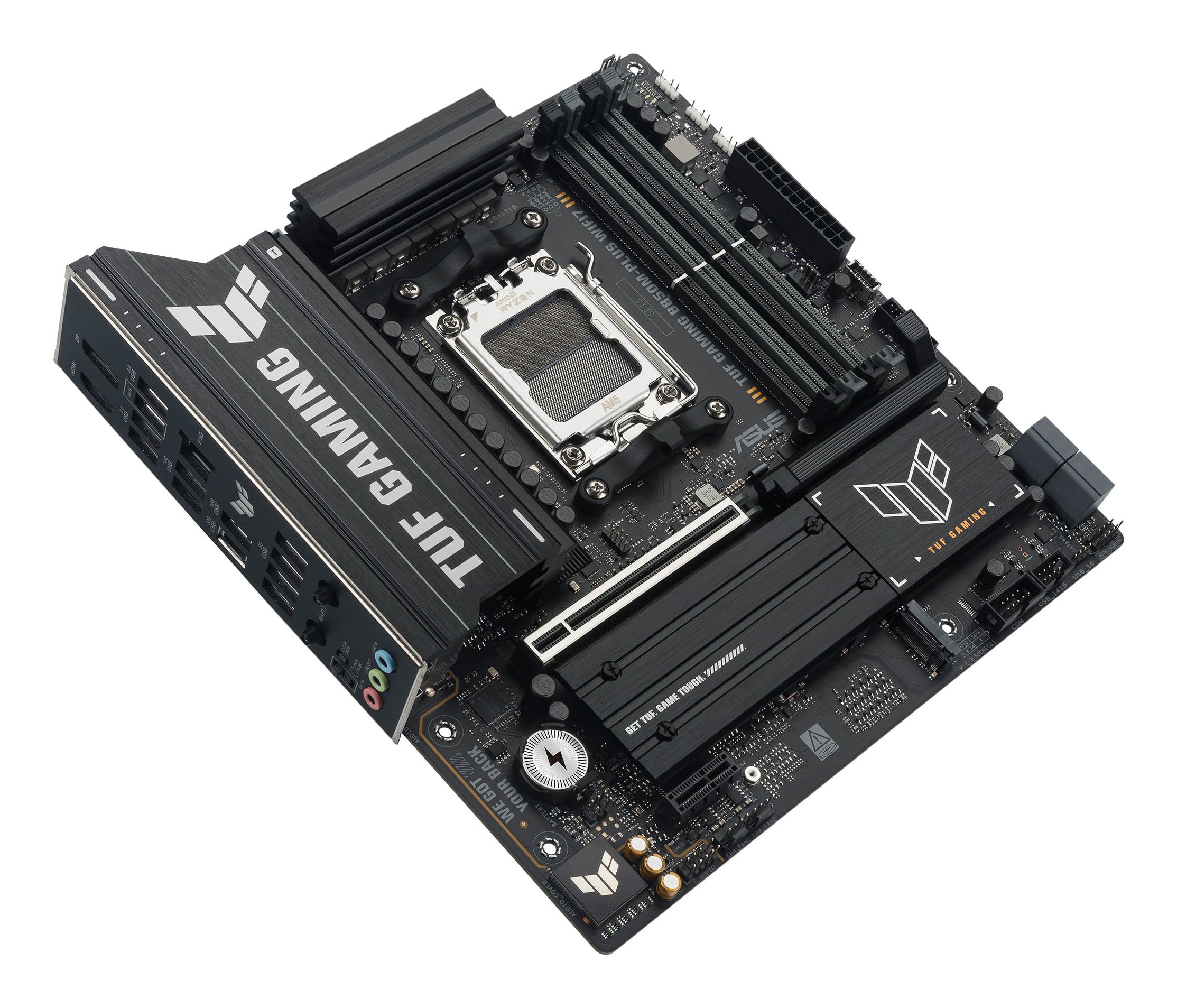 ASUS TUF GAMING B850M-PLUS WIFI7 AM5 4xDDR5 mATX Pciex5 DP HDMI USB MB "TUF GAMING B850M-PLUS WIFI7"