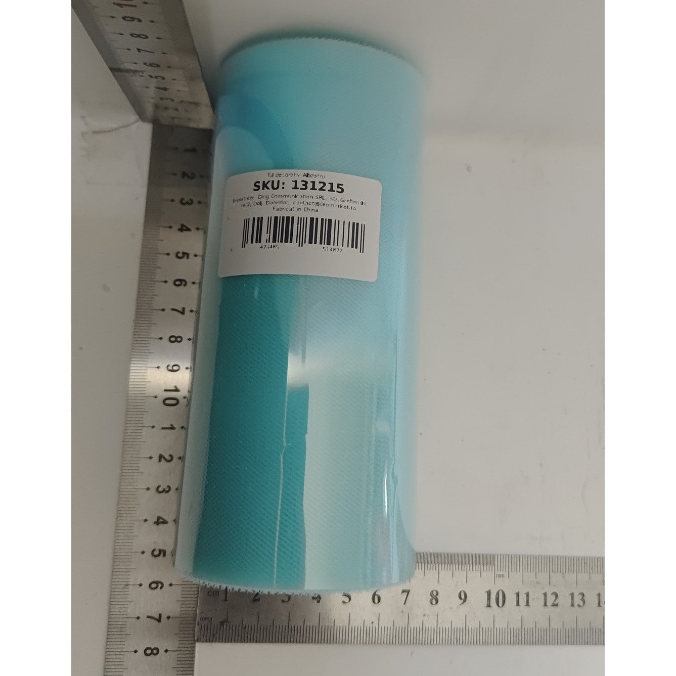 Tul Decorativ, 15 cm Latime, 22 cm Lungime, din Poliester, Albastru