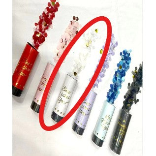 Tun de Confetti, Best Wishes 11 x 4 cm, Model Buline din Hartie si Folie, Alb