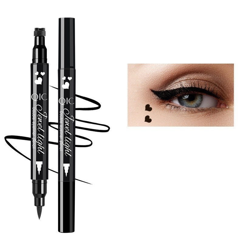 Tus Lichid pentru Ochi, 2 Capete, Eyeliner si Stampila Inima, Pentru Ochi si Corp, 50 g, Rezistent la Apa, 12.7 x 3 cm, Negru