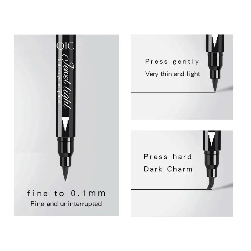 Tus Lichid pentru Ochi, 2 Capete, Eyeliner si Stampila Inima, Pentru Ochi si Corp, 50 g, Rezistent la Apa, 12.7 x 3 cm, Negru