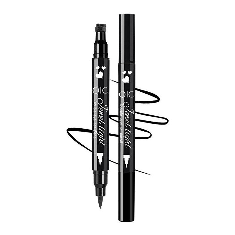 Tus Lichid pentru Ochi, 2 Capete, Eyeliner si Stampila Inima, Pentru Ochi si Corp, 50 g, Rezistent la Apa, 12.7 x 3 cm, Negru