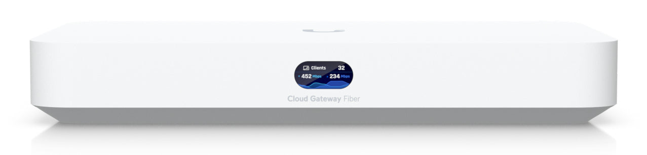 Ubiquiti UniFi UCG-Fiber-EU Desktop 10G Cloud Gateway with integrated PoE switch, Includes full UniFi application, 5 Gbps routing with IDS/IPS, 10G SFP+ and (1) 10 GbE RJ45 WAN port, 10G SFP+ LAN port "UCG-FIBER-EU"