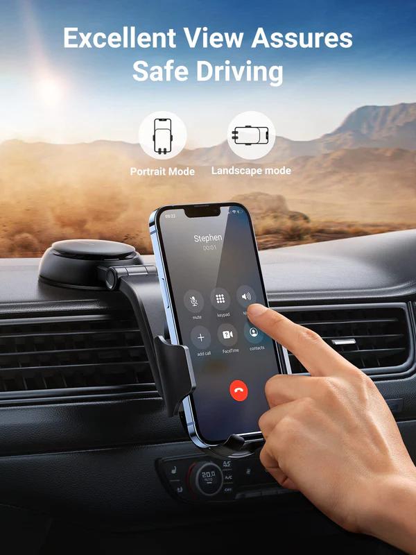 SUPORT AUTO Ugreen pt. SmartPhone, "LP405" fixare bord prin ventuza, negru "20473" - 6957303824731
