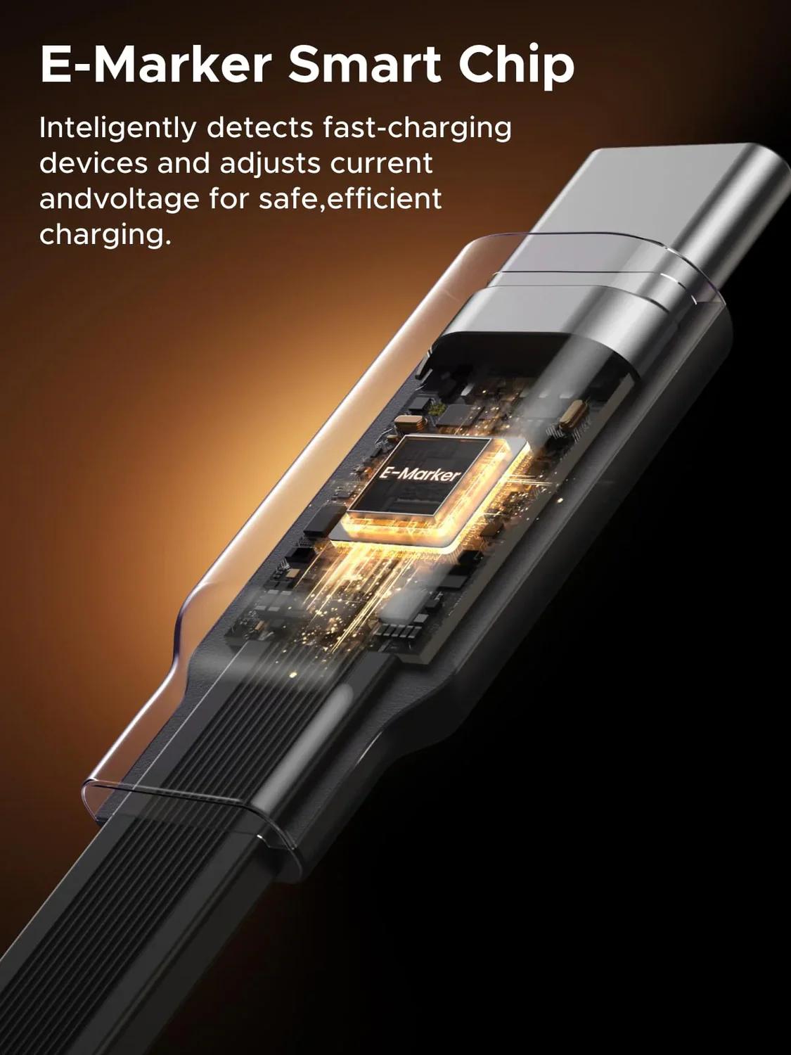 CABLU alimentare si date Ugreen, "L531", Fast Charging Data Cable pt. smartphone, USB Type-C la USB Type-C 100W, retractabil 1m, gri "65905"