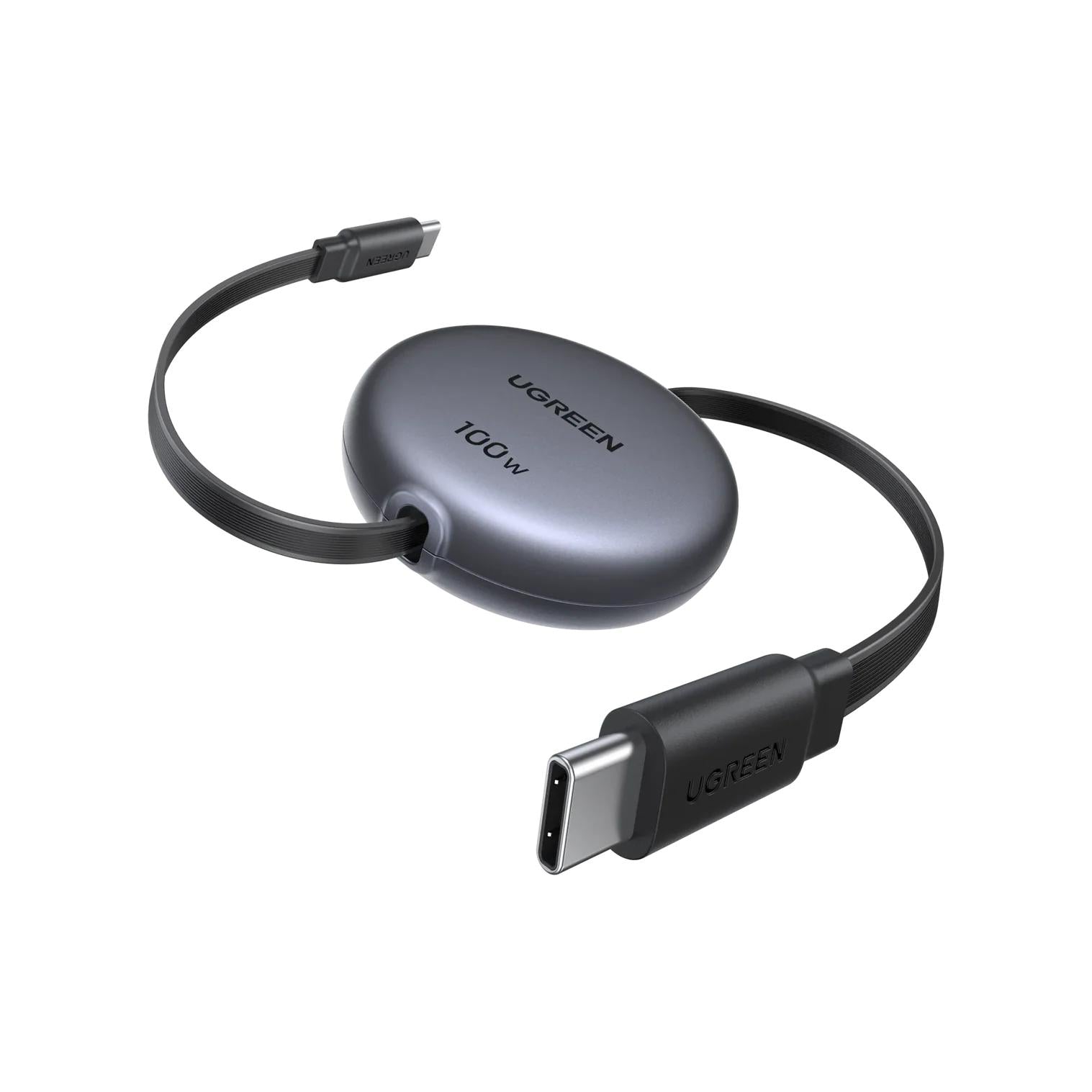 CABLU alimentare si date Ugreen, "L531", Fast Charging Data Cable pt. smartphone, USB Type-C la USB Type-C 100W, retractabil 1m, gri "65905"