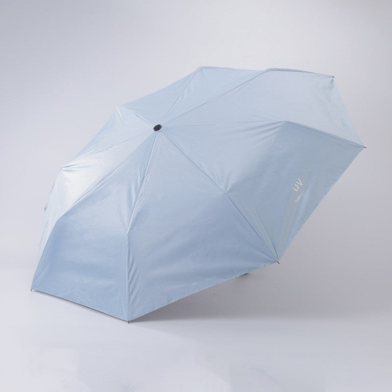 Umbrela, Protectie UV Soare, Protectie Ploaie, Pliabila, din Vinil si Otel, 96 x 67 cm, Albastru