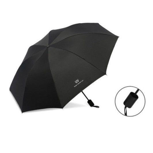 Umbrela, Protectie UV Soare, Protectie Ploaie, Pliabila, din Vinil si Otel, 96 x 67 cm, Negru