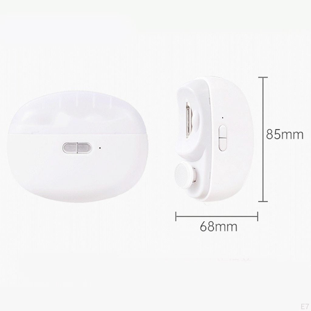 Unghiera Electrica 2 in 1, Flippy, Taiat si Slefuit, 2 Viteze, Lumina LED, Design Ergonomic, Compartiment Resturi, Portabila, Silentioasa 65 db, USB-C, Manichiura, Ideal Pentru Copii si Adulti, 8.5 x 6.8 x 3.3 cm, Alb