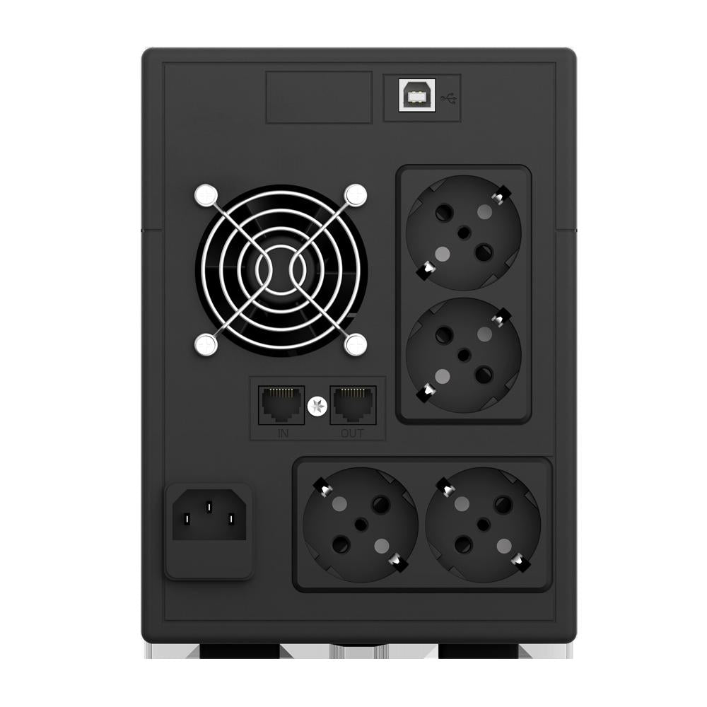UPS NJOY, "Cadu 1500", Line Int. cu management, mini tower, 1500VA/900W, AVR, Schuko x 4, 2 x baterie GP09122F, display LCD, back-up 1 - 10 min., "UPCMTLS615HCAAZ01B"