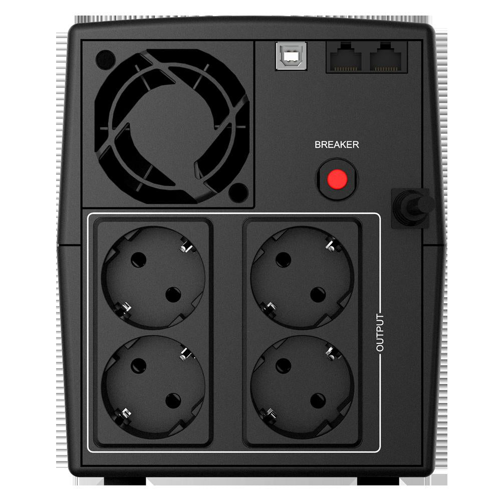 UPS NJOY, "KEEN 1000", Line Int. cu management, tower, 1000VA/600W, AVR, Schuko x 4, 2 x baterie GP07122L, back-up 1 - 10 min., "UPLI-LI100KU-CG01B"