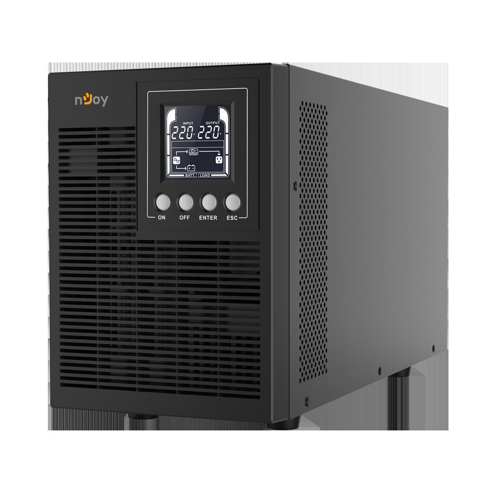 UPS NJOY, "ECHO PRO 2000", Online cu sinusoida pura, tower, 2000VA/1600W, AVR, Schuko x 4, 4 x baterie GP07122L, display LCD, back-up 1 - 10 min., "UPOL-OL200EP-CG01B"