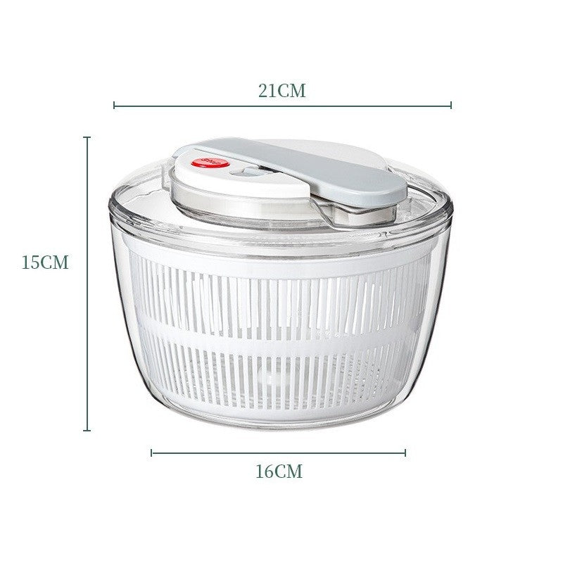 Uscator Manual pentru Salata si Verdeturi, Plastic, 16x15x21 cm, Capacitate 3L, Alb
