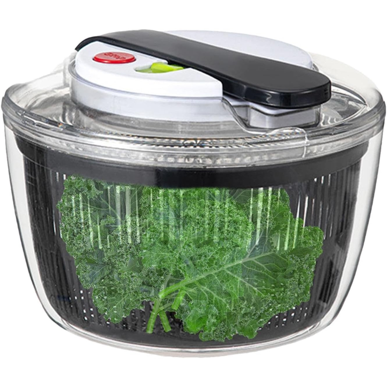 Uscator Manual pentru Salata si Verdeturi, Plastic, 16x15x21 cm, Capacitate 3L, Negru