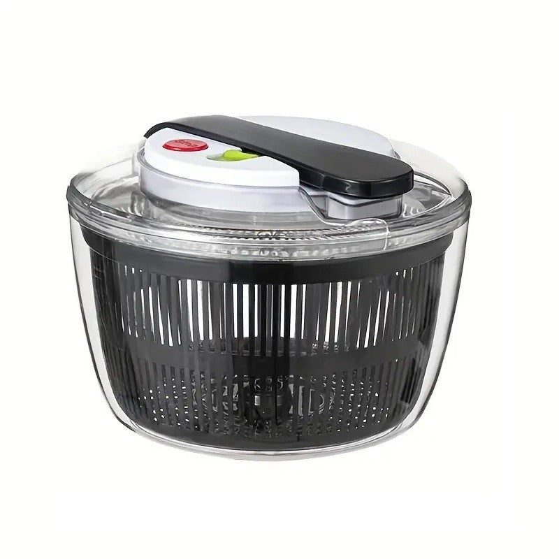 Uscator Manual pentru Salata si Verdeturi, Plastic, 16x15x21 cm, Capacitate 3L, Negru