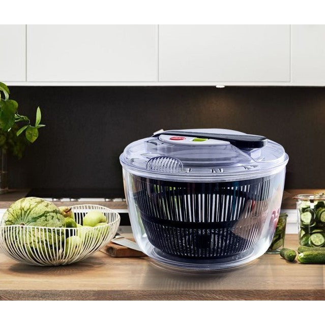 Uscator Manual pentru Salata si Verdeturi, Plastic, 20x20x25 cm, Capacitate 5L, Negru
